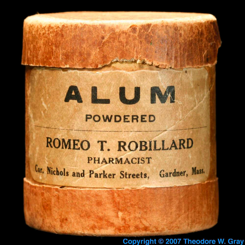 Medical Alum, a sample of the element Aluminum in the Periodic Table