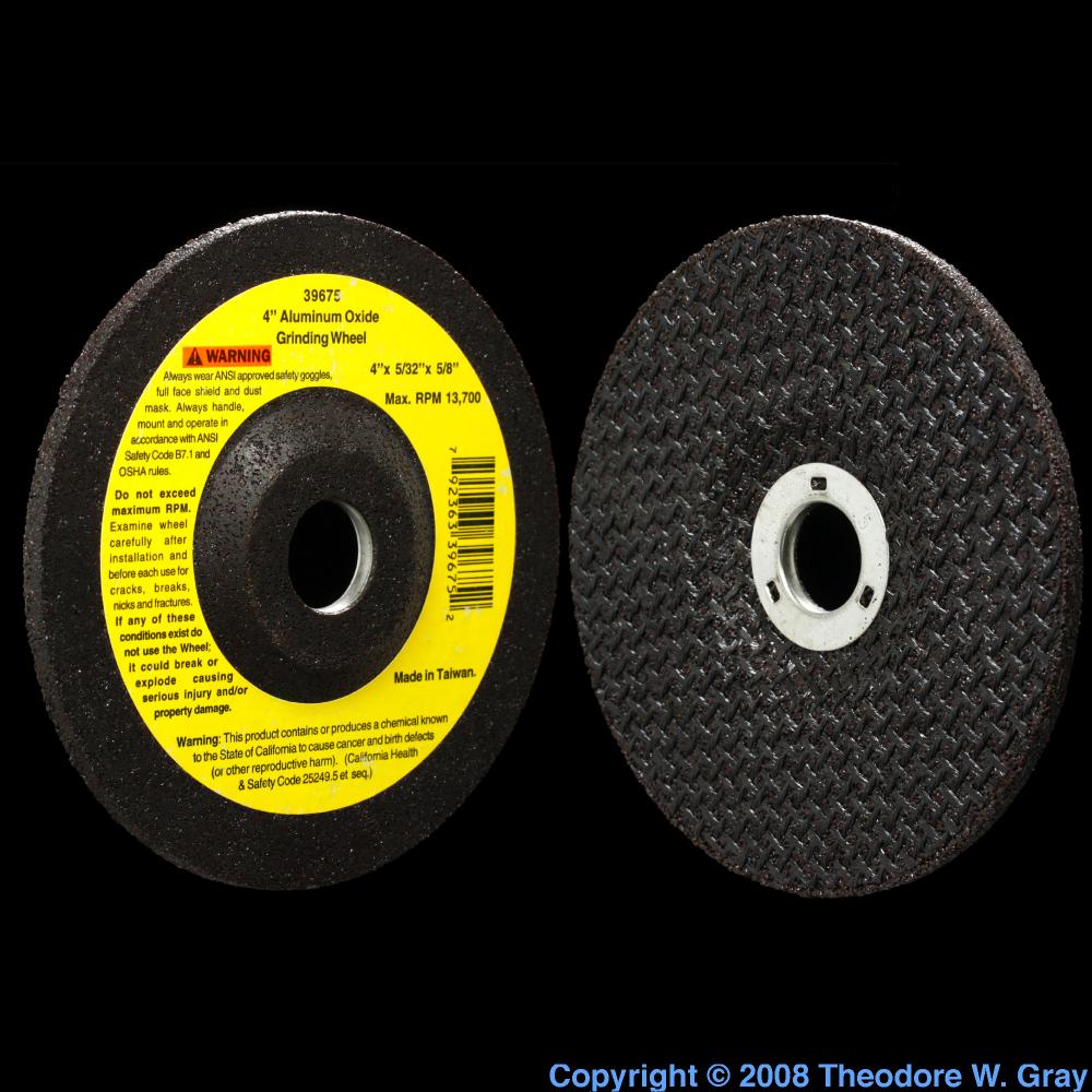 Aluminum oxide grinding disk, a sample of the element Aluminum in the