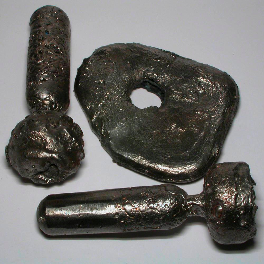 Thermite steel, larger, a sample of the element Iron in the Periodic Table