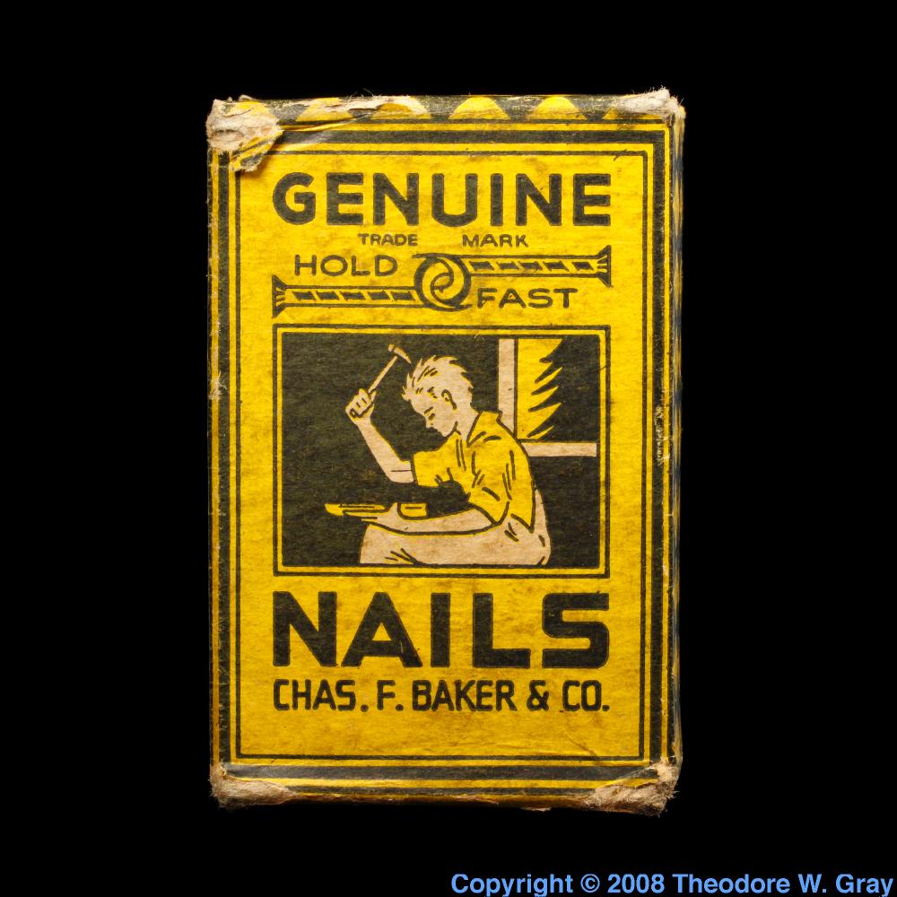 Old nails, a sample of the element Iron in the Periodic Table