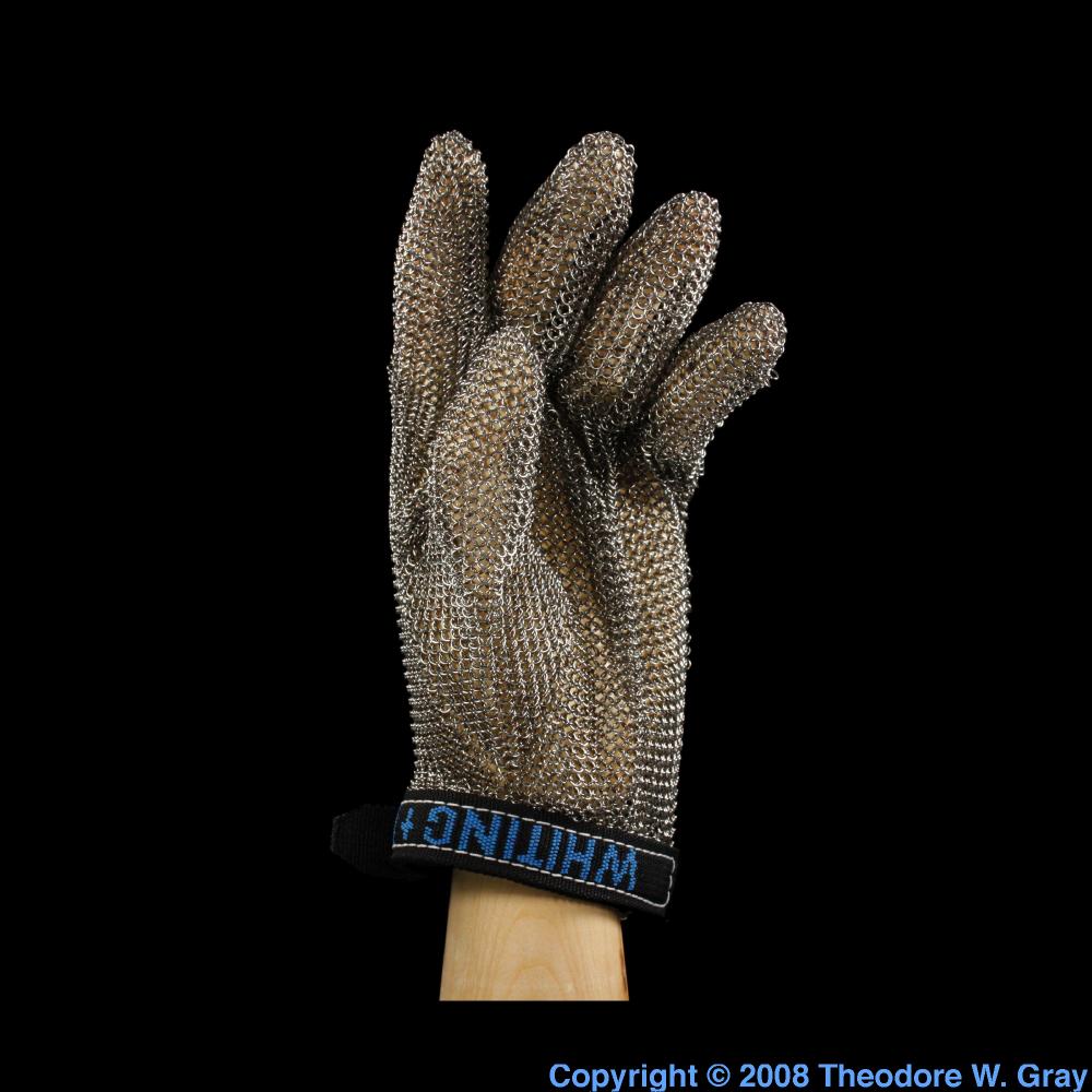 Modern Chain Mail Glove A Sample Of The Element Iron In The Periodic Table