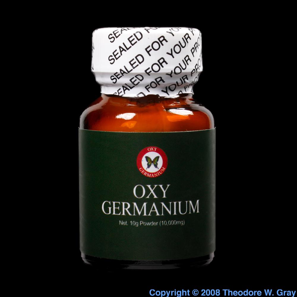 Germanium mineral supplement, a sample of the element Germanium in the Periodic Table