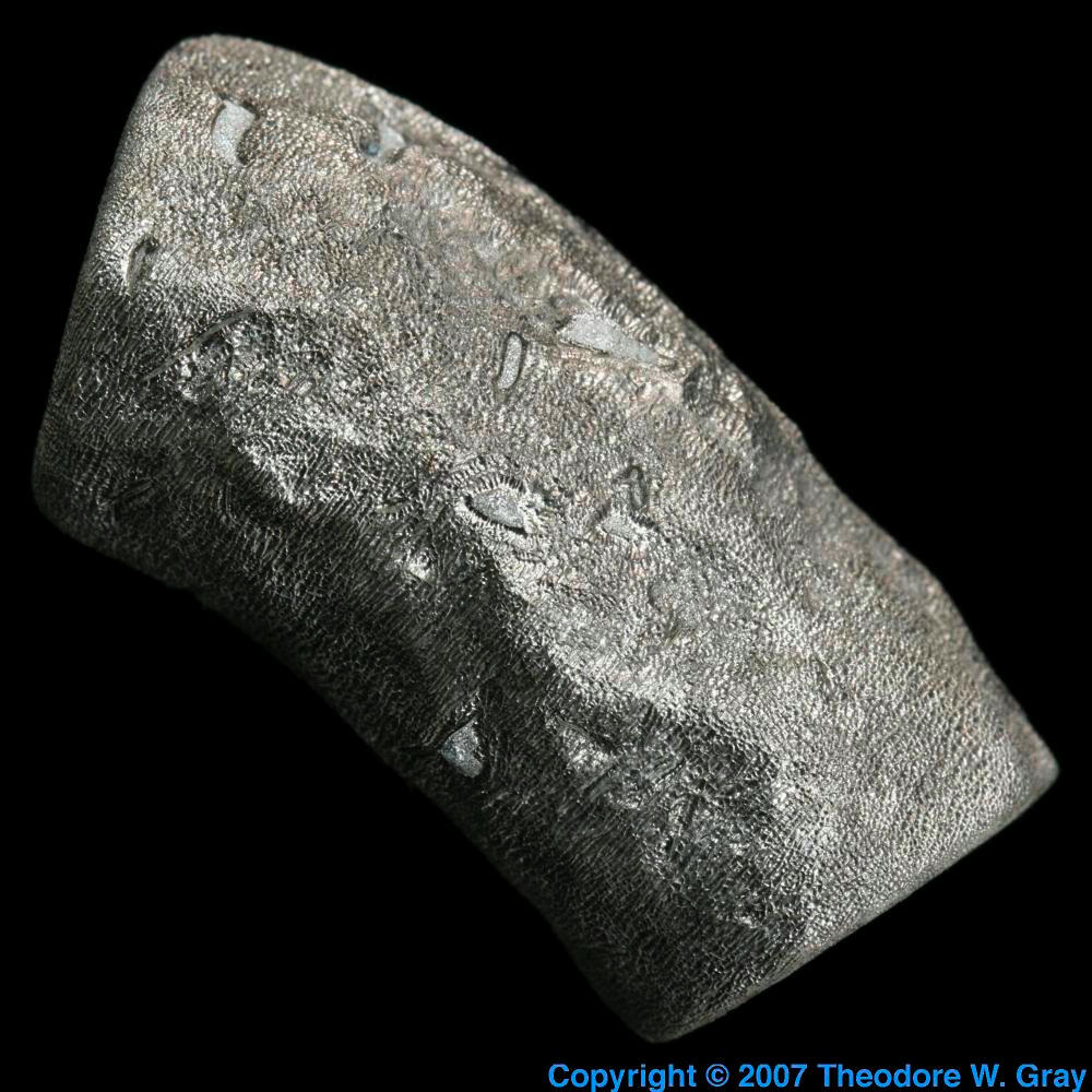 Etched crystal rod, a sample of the element Zirconium in the Periodic Table