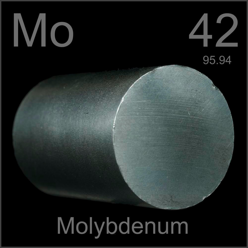 Cylinder, a sample of the element Molybdenum in the Periodic Table