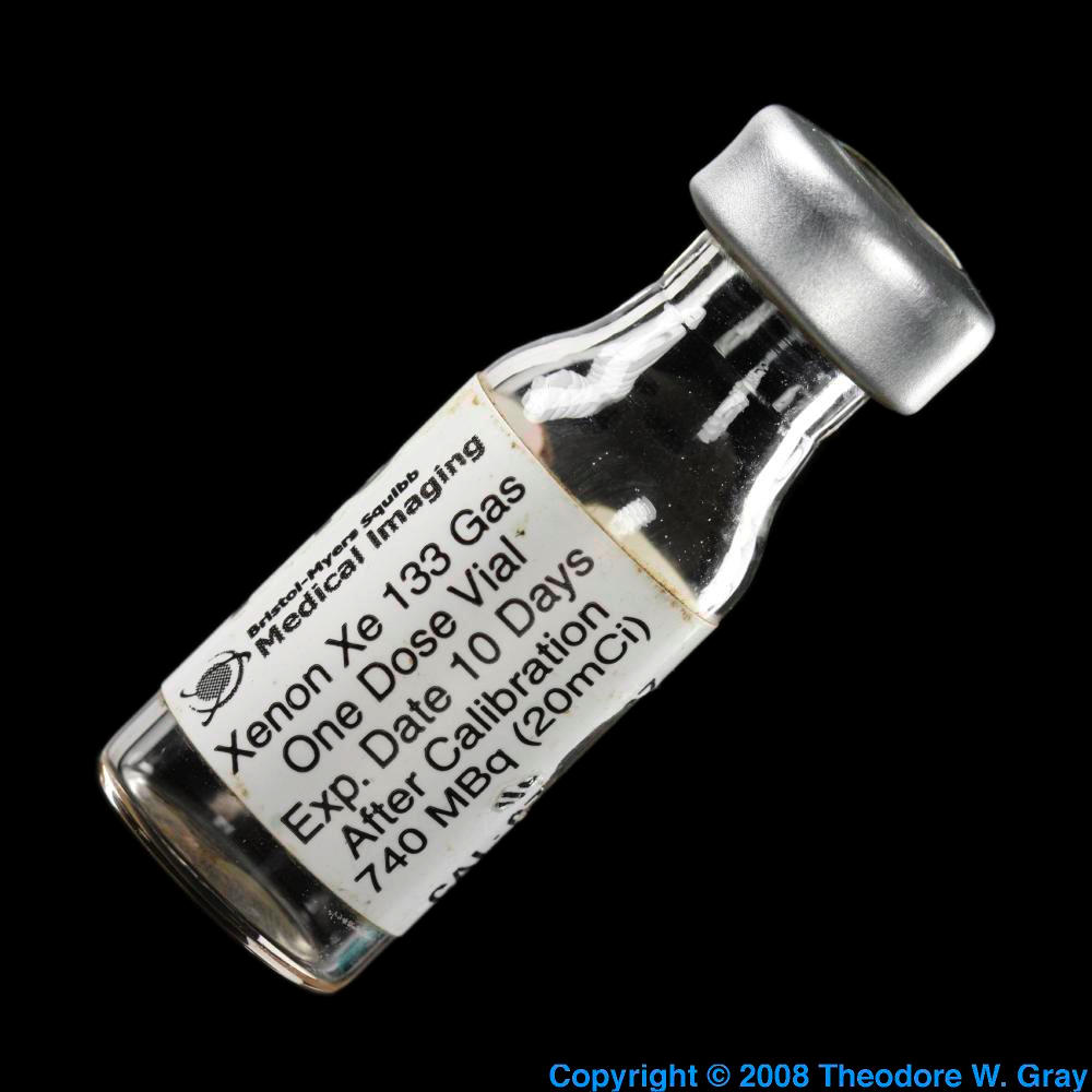 Medical radioactive xenon, a sample of the element Xenon in the