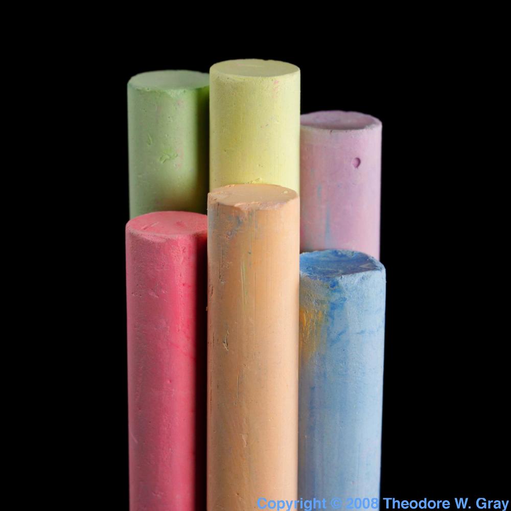 Colored Chalk, a sample of the element Calcium in the Periodic Table
